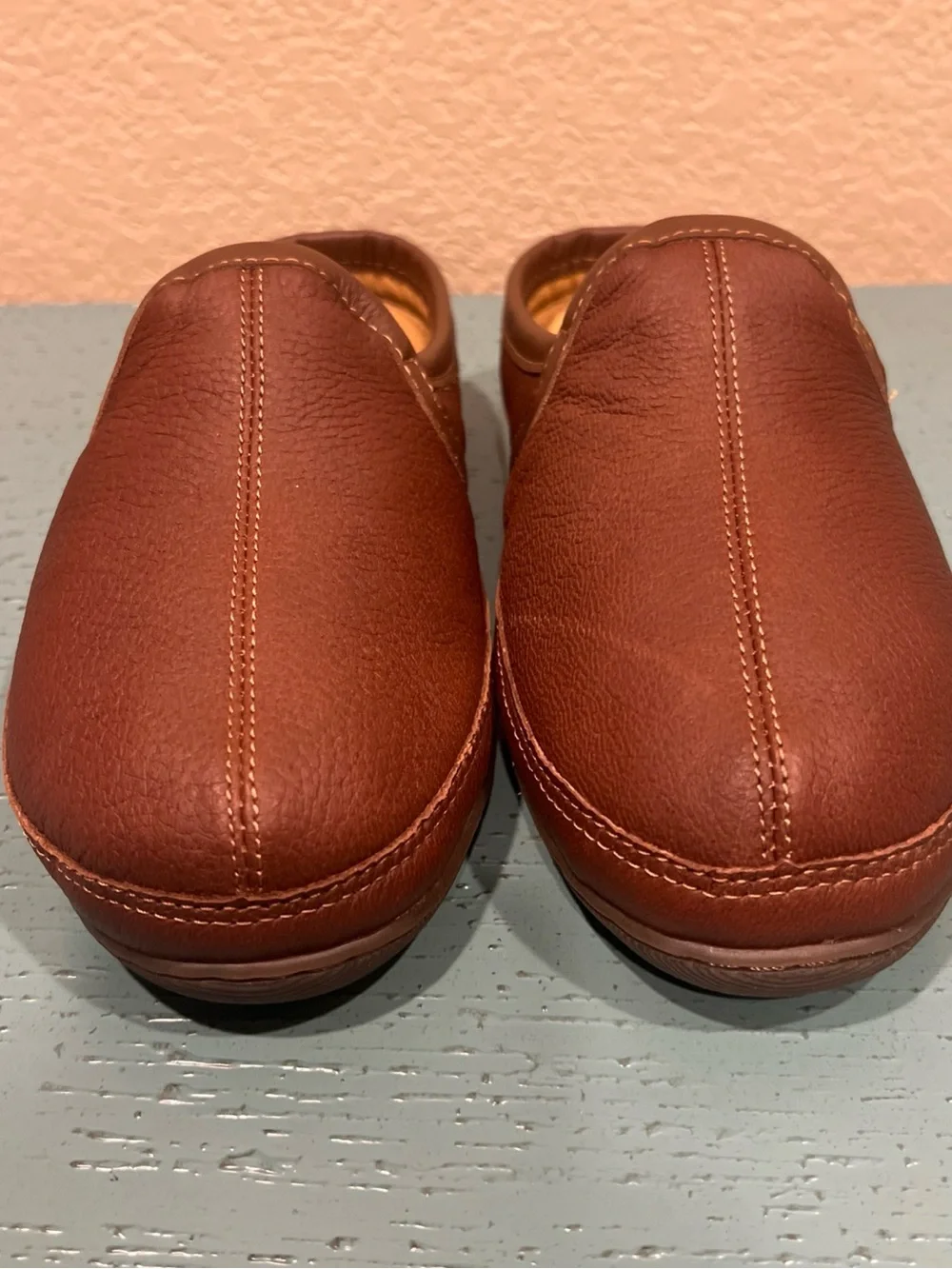 L.L. Bean Brown Leather Slip-On Slippers